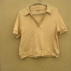 Elegant Cream Women's Polo Top